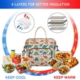 thumbnail image 4 of Beige Cartoon Dinosaurs Flowers Pattern Womens Lunch Box for Work,Insulated Large Lunch Bag for Tween and Teen,Loncheras Para Mujer,Leakproof Adult Lunch Bag for Work,Beach,Travel,Picnic,Camping, 4 of 7