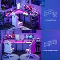 thumbnail image 3 of L Gaming Desk, 68" Home Office Desk with File Drawer & Power Outlet, Computer Corner Desk with Monitor Shelf and Hook, LED Lights, Two Person Desk, 3 of 9