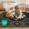 thumbnail image 4 of ODIKA 8'x10' Washable Area Rug Non-Slip Chair-Friendly Mat Gothic Star Frame Snake Intertwined Celestial Artwork Vintage Style for Dining Room, Large Office, Lounge, 4 of 7