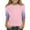 Pink, variant on OIOLOYJM 3/4 Length Sleeve Shirts for Girls 2026 Casual Crewneck Color Block T Shirts Spring Cotton Cute Pullover Tops Basic Tees Pink 14-15 Year