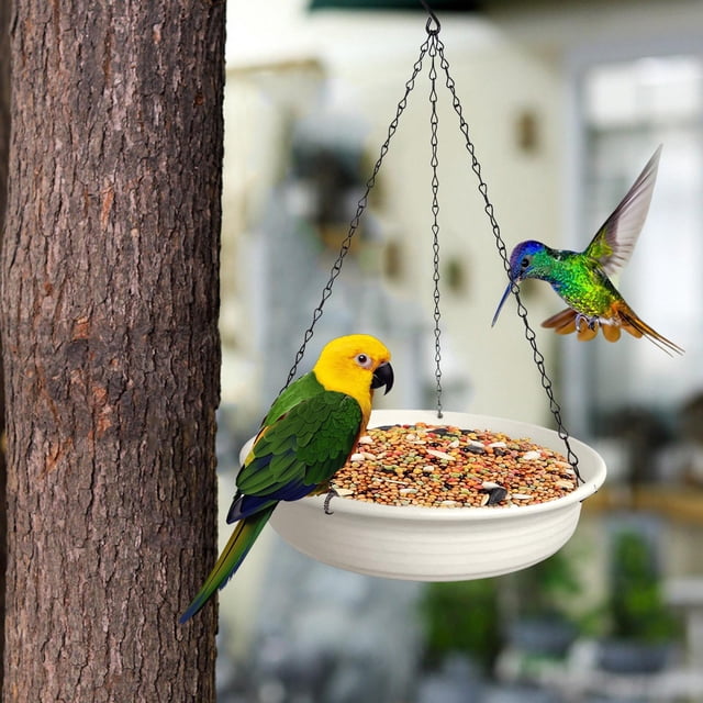 Comedero colgante para pájaros, bandeja decorativa, comedero multiusos para pájaros, cuenco de agua para patio, , exterior, loro, colibrí