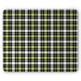 thumbnail image 1 of Abstract Mouse Pad, Square Shaped Horizontal and Vertical Lines Geometric Style Art Print, Rectangle Non-Slip Rubber Mousepad, Black Grey Lime Green, by Ambesonne, 1 of 2