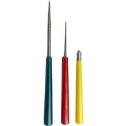 JEWEL TOOL Bead Reamer 3 Piece Set | 3.5" (8.9 cm), 4.25" (10.8 cm), & 5" (12.7 cm) | Color-Coded Handles for Easy Identification | Diamond-Tipped for Precision | Essential Bead Crafting Toolkit
