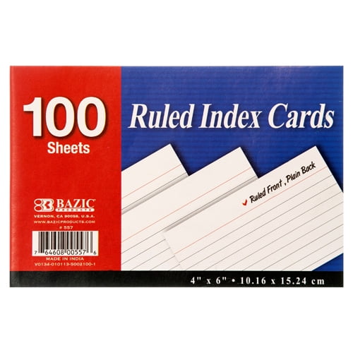 New 317318 Index Card 4X6 100Ct Bazic (24Pack) Paper Cheap Wholesale