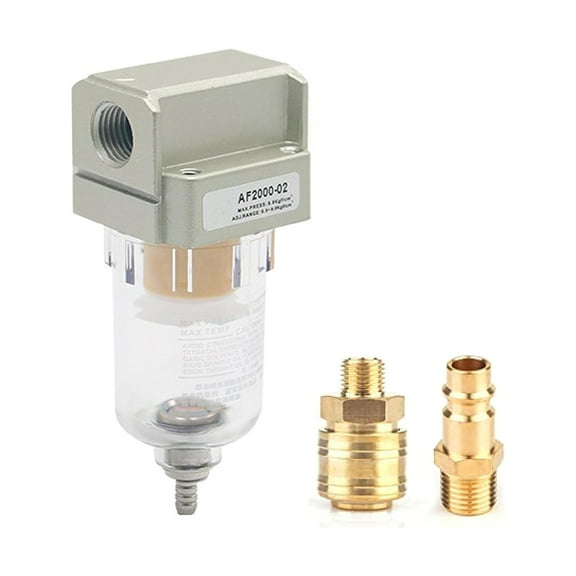 Air Pumps Filter Oil and Water Separator 1/4 Inch Compressed Air Filter Pressure Regulator Including 1/4" Quick Coupling