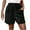 Black, variant on BLVB Womens Summer Cotton Linen Shorts Fashion Drawstring Waist Loose Wide Leg Beach Lounge Shorts with Pockets