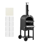 Outdoor Pizza Oven 12, Pellet Wood Fired Pizza Oven, 1000°F, Portable Pizza Maker with Wheels, Wood Burning Oven for Pizza, Bread, BBQ