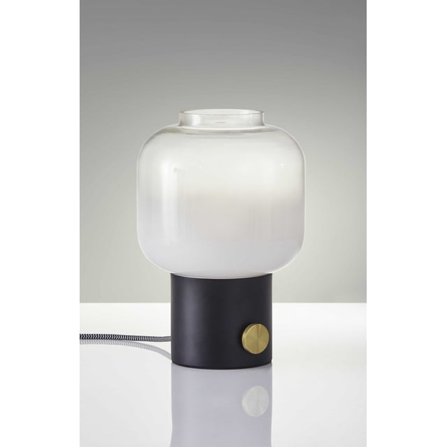 Lampe de Table en Verre Noir 8 Pouces X 8 Pouces X 12 Pouces
