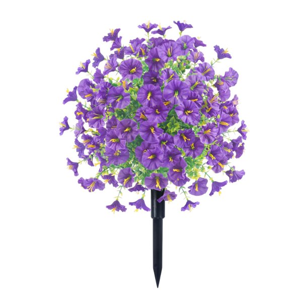 Garden Artificial Flower Stake Fácil de instalar Regalo reutilizable de la pieza central premium Púrpura