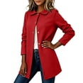 thumbnail image 6 of Danhjin Fall Coats for Women Lapel Long Sleeve Casual Button Long Jackets Winter Going out Outdoor Fashion Outerwear, 6 of 7
