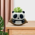 thumbnail image 6 of sunsanly Swing Panda Planter Pot with Drainage Hole Resin Animal Figurine Flowerpot Indoor Outdoor Plants Container Home Balcony Garden Decoration, 6 of 8