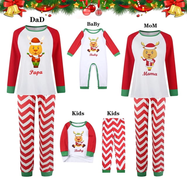 Kupokasi-Conjunto de pijama a juego para adultos y niños, ropa de dormir con Top y pantalones, traje de Pj para bebé, invierno, navidad, novedad
