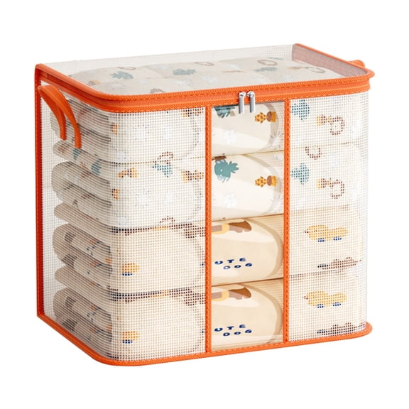 openpig Clothes Storage Bags, Closet Organizers and Storage Containers, Clothes Storage Bins, Storage Bags with Large Clear Window & Handles for Comforter, Pillow, Quilt, Bedding, Clothes, B