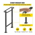 thumbnail image 4 of Outdoor Stair Railing for 1-2 Steps, Wrought Iron Handrail, Black Hand Rail for Concrete/Wood Steps, Adjustable Porch Railing with Installation Kit, 4 of 7
