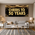 thumbnail image 6 of LUUFILx Gold Cheers to 50 Years Banner, Festive Decoration for Milestone Events and Celebrations, Backdrop for Anniversary Parties, Birthday Decors, Event Props, 6 of 8