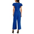 thumbnail image 3 of INSPIRE CHIC Women's Formal Jumpsuits Ruffled Sleeve High Waist V Neck Dressy Long Wide Legs Pants S Royal Blue, 3 of 5