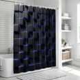 thumbnail image 6 of Blue Black Cubes Shower Curtain, Waterproof Shower Curtains for Bathroom, Modern Geometric Abstract Art Washable Fabric Bathtub Curtain Set Bath Decor with 12 Hooks 48"x72", 6 of 8