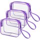 thumbnail image 1 of Neceser de Viaje Transparente TSA, Bolsa de Maquillaje PVC Impermeable con Asa, Costuras Reforzadas, para Equipaje de Mano, Unisex para Cosméticos y Aseo Purple, 1 of 4
