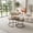 Brown, variant on Nesting Coffee Table Set of 2, Round Marble Pattern Top Tables with Metal Frame - White