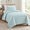 Aqua Blue-Twin, variant on Beige Full/Queen Quilt Set 3-Piece Modern Cloud Pattern Lightweight Bedspread