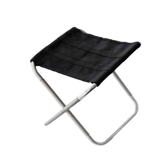 Silla de pesca portátil y ligera para exteriores, plegable, para acampar, picnic, de tela Oxford (tamaño mediano, plateada)