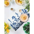 thumbnail image 2 of Blue Flower Placemats Set of 6 Washable Table Mats for Kitchen Dining Table, Cotton Linen Place Mats for Indoor Outdoor Parties Holiday Decoration, Retro Flower Spring Summer, 2 of 8