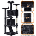 thumbnail image 6 of Alden Design 61.5''H Double Condo Cat Tree with Scratching Post Tower, Black, 6 of 9