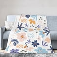 thumbnail image 1 of YFYANG Anti-Pilling Ultra-Soft Micro Fleece Cover Blanket for Bed Sofa, Floral Leaf Pattern Throw Blanket for All Seasons, 60"x50", 1 of 9