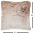 thumbnail image 2 of Plush Beige Silver Accent Throw Pillow, 2 of 3