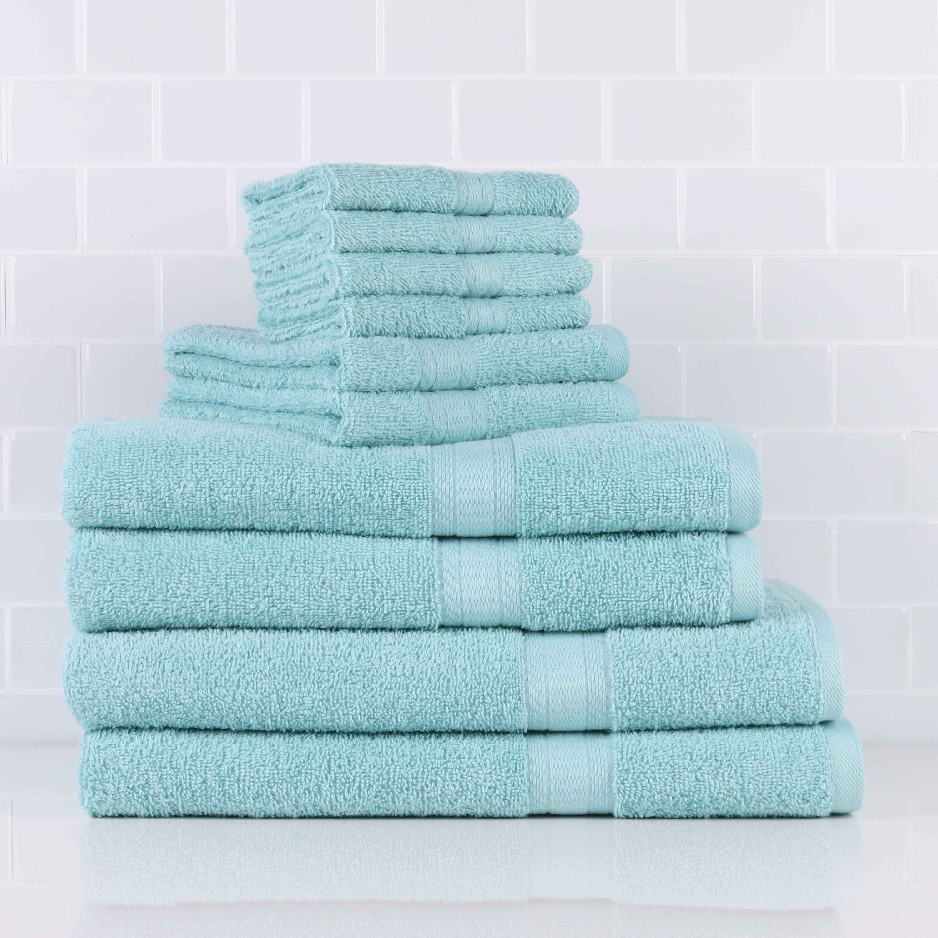 6 Pack Solid Aqua Washcloth Set Room Essentials New With Tag 