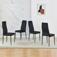 thumbnail image 6 of 5-Piece Glass Dining Set,Square Dining Table Set with Metal Frame & Glass Tabletop,Velvet Black Kitchen Chairs for 4, Modern Dining Room Sets for Kitchen, Living Room ,Clear, 6 of 8