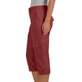 thumbnail image 5 of Dwellite Cargo Pants For Women 2026 Summer Casual High Waisted Button Loose Travel Hiking Comfy Capri Cropped Pants With Pockets Wine M, 5 of 8