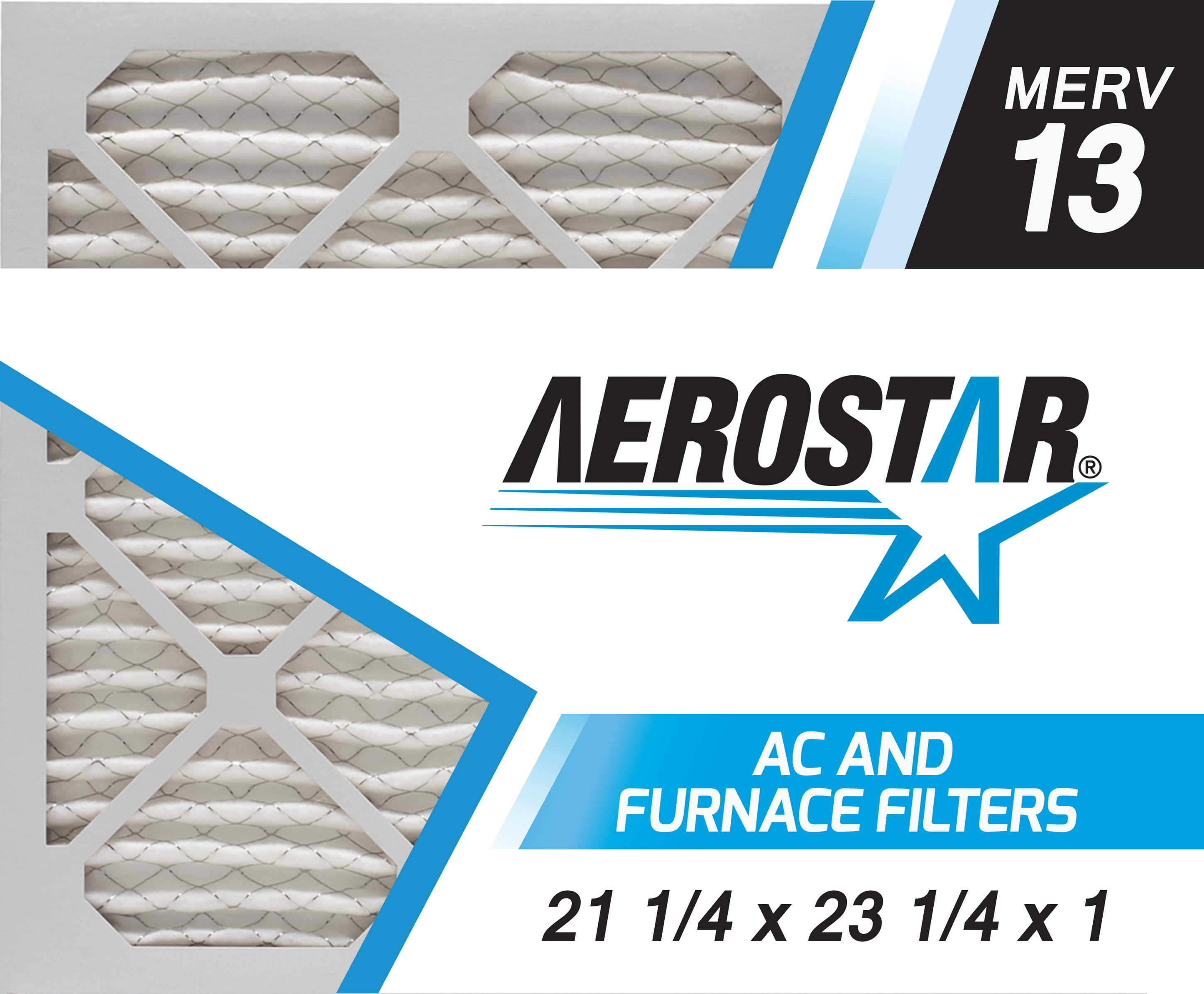 21 1/4 x 23 1/4 x 1 Made in The USA Aerostar 21 1/4x23 1/4x1 MERV 13 Box of 4 Pleated Air Filter