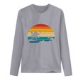 thumbnail image 5 of CEHVOM Fashion Women's Spring Printed Long Sleeves Round Neck Casual Tee Tops Clearance, 5 of 5