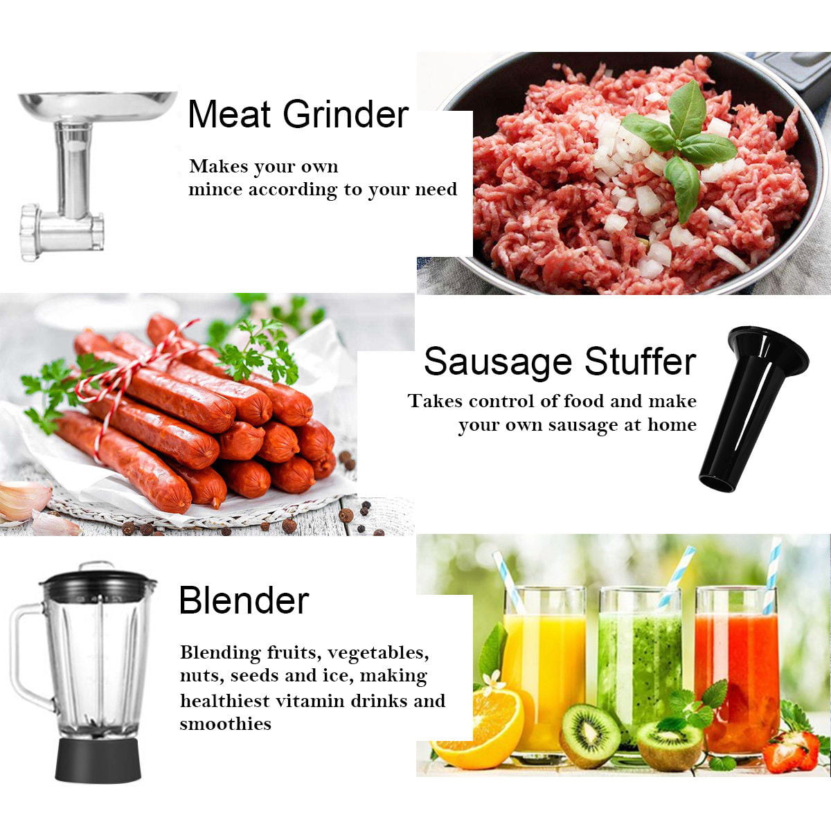 Gymax gys03607 800W Multi-functional Stand Mixer Meat Grinder
