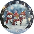 thumbnail image 5 of GZHJMY Christmas Snowman Wall Clock, Silent Non Ticking Battery Operated Creative Decorative Round PVC Clock for Kitchen, Living Room, Bathroom, Home School Office Decor, 10 Inch, 5 of 7