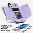 thumbnail image 3 of ShellTech for iPhone XR Case with Card Holder and Strap - Zipper Pocket,Crossbody Lanyard Strap,Credit Card Holder,Stand Ring,Cute Phone Wallet Case for Women,Purple, 3 of 10