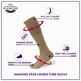 thumbnail image 7 of Diamond Star Men’s Tube Socks – Premium Cushioned Cotton Over the Calf Athletic Knee High Socks (Khaki - 6 Pairs 31 inches Big & Tall Over The Calf Socks fit size 13-16), 7 of 7