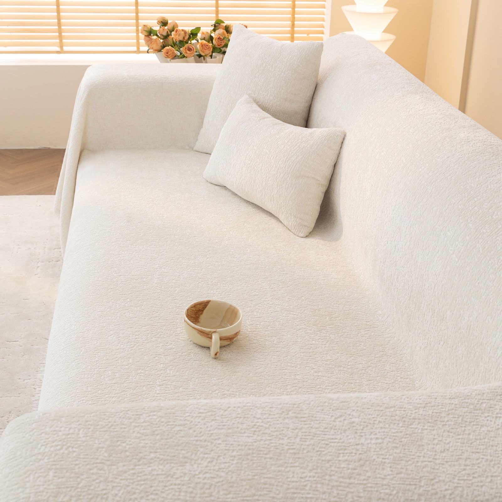 ANMINY Sofa Cushion Cover Stretch Couch Seat Slipcover Furniture Protector 3 Seater