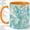 Orange, variant on Aqua Abstract Coffee Mug, Soft Glass Line Art, Calm Daily Tea Sips at Desk