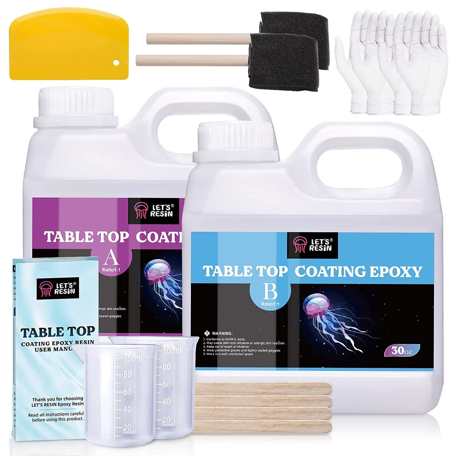 * Clear Table Top Epoxy Resin,60oz Crystal Epoxy Resin for Countertop
