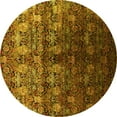 thumbnail image 1 of Ahgly Company Indoor Round Oriental Yellow Industrial Area Rugs, 7' Round, 1 of 4