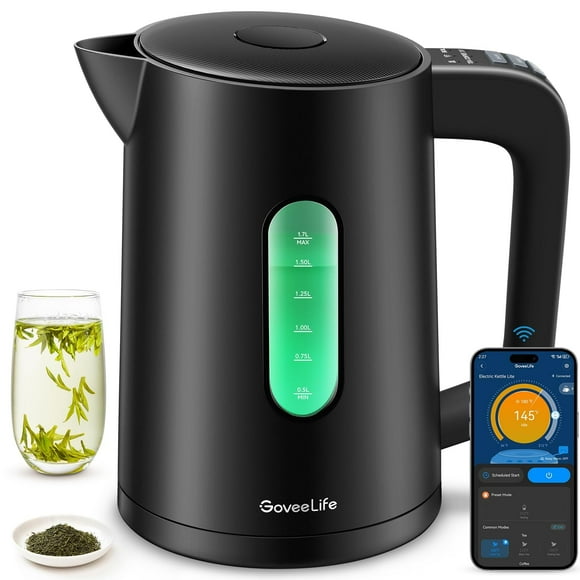 Hervidor inteligente GoveeLife con control de temperatura, 1.7 L, 1500 W, WiFi