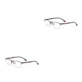 thumbnail image 2 of Qarigey Gafas de lectura unisex de medio marco de metal para hombres y mujeres, gafas ligeras, gafas sin receta, color negro Negro 2piezas, 2 of 6