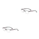 thumbnail image 4 of Qarigey Gafas de medio marco de metal unisex Lentes de plástico Gafas de cara grande Gafas miopes Gafas Business Daily Black Negro 2piezas, 4 of 6