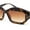 Tortoise - Brown, variant on Womens Artsy Lipstick Hinge Beveled Mod Rectangle Sunglasses All Black