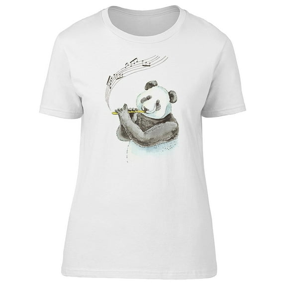 Cool Panda Playing The Flute Tee Women's -Image by Shutterstock