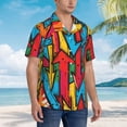 thumbnail image 3 of Fotbe Colorful Arrow Graffiti Pattern Camisa Hawaiana para Hombre Unisex – Camisa Casual de Verano con Botones de Manga Corta de Algodón y Lino,XX-Large, 3 of 7