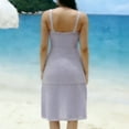 thumbnail image 5 of VEKDONE Strap Dress for Women Oversized Sexy Halter Scoop Neck Sundress Casual Side Split Backless Dresses Hollow Out Breathable Beach Dress Purple L, 5 of 7