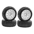 thumbnail image 2 of guohui 4 Pieces 1:18 RC Wheels and Tires, Rubber Tires Set, DIY Assembly Wear Resistant Upgrade Parts, Replace for Typhon Truck White, 2 of 9